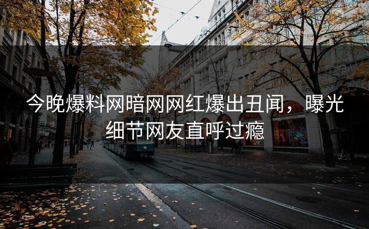 今晚爆料网暗网网红爆出丑闻，曝光细节网友直呼过瘾