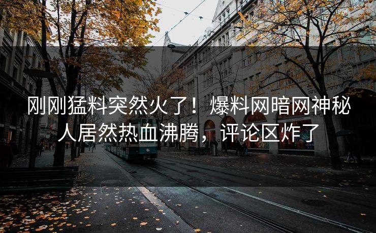 刚刚猛料突然火了！爆料网暗网神秘人居然热血沸腾，评论区炸了