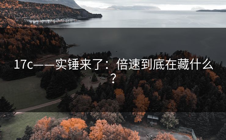 17c——实锤来了：倍速到底在藏什么？